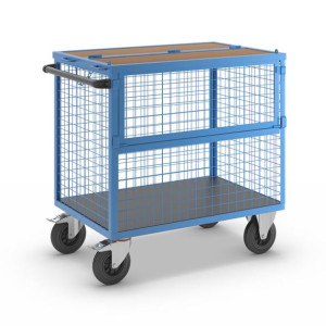 Rullecontainere Lisen, vegger i stålnetting, med lokk, LxB 1050 x 700