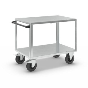Bordvogn, kapasitet 500 kg , 2 hyller med galvanisert stål, lasteflate