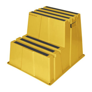 Plastkrakk med sklisikre trinn Hakon, lastekapasitet 150 kg, 2 trinn,
