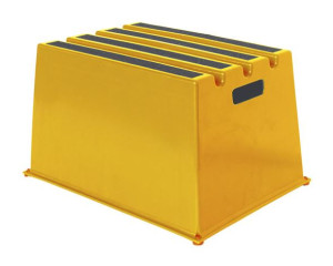 Plastkrakk med sklisikre trinn Hakon, lastekapasitet 150 kg, 1 trinn,