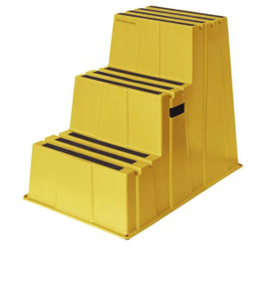 Plastkrakk med sklisikre trinn Hakon, lastekapasitet 150 kg, 3 trinn,