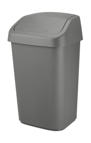 Avfallsbeholder med vippelokk, i gjenvinningsbar plast, 50 liter