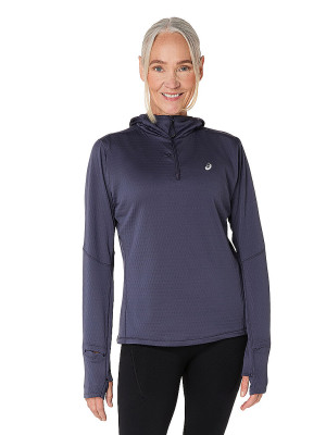 Asics Camiseta de running para mujer Road Winter con capucha azul oscuro   M
