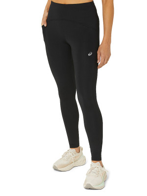 Asics Mallas de running para mujer Road de talle alto negro   L