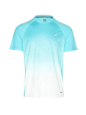 Asics Camiseta de running para hombre Road Fade azul   S