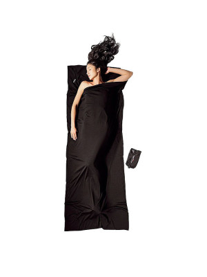 Cocoon Saco de dormir de viaje Travelsheet Merino 19x12cm 600g negro