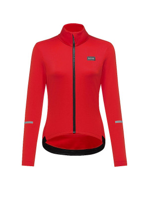 Gorewear Maillot de ciclismo térmico Progress para mujer rojo   38