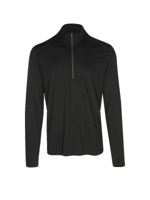 Icebreaker Camiseta interior con cremallera Oasis 200 para hombre negro   XL