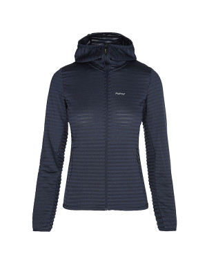 Meru Chaqueta polar Butwal con capucha para mujer negro   XS