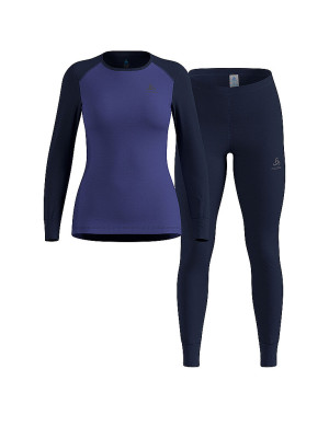 Odlo Conjunto de ropa interior funcional para mujer ACTIVE WARM ECO azul oscuro   XL