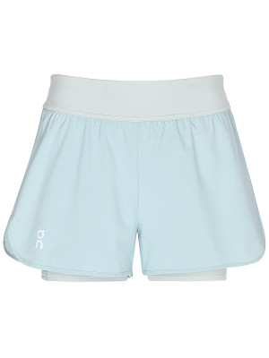 On Pantalón corto de tenis para mujer Court 3 2 en 1 azul claro   L