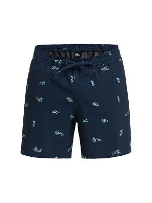Quiksilver Bañador de hombre elástico con estampado Volley azul oscuro   XL