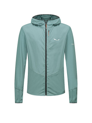 Salewa Cortavientos con capucha Pedroc Light para hombre menta   S