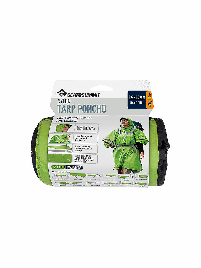 Sea To Summit Poncho Tarp 70D Nylon verde