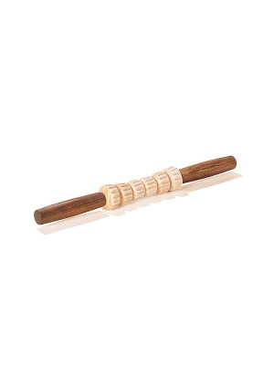 Styleholz Rodillo de fascia Woddstick Mini acanalado marrón claro