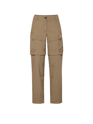 Vaude Pantalones de senderismo para mujer Neyland Cargo Zip-Off marrón claro   40