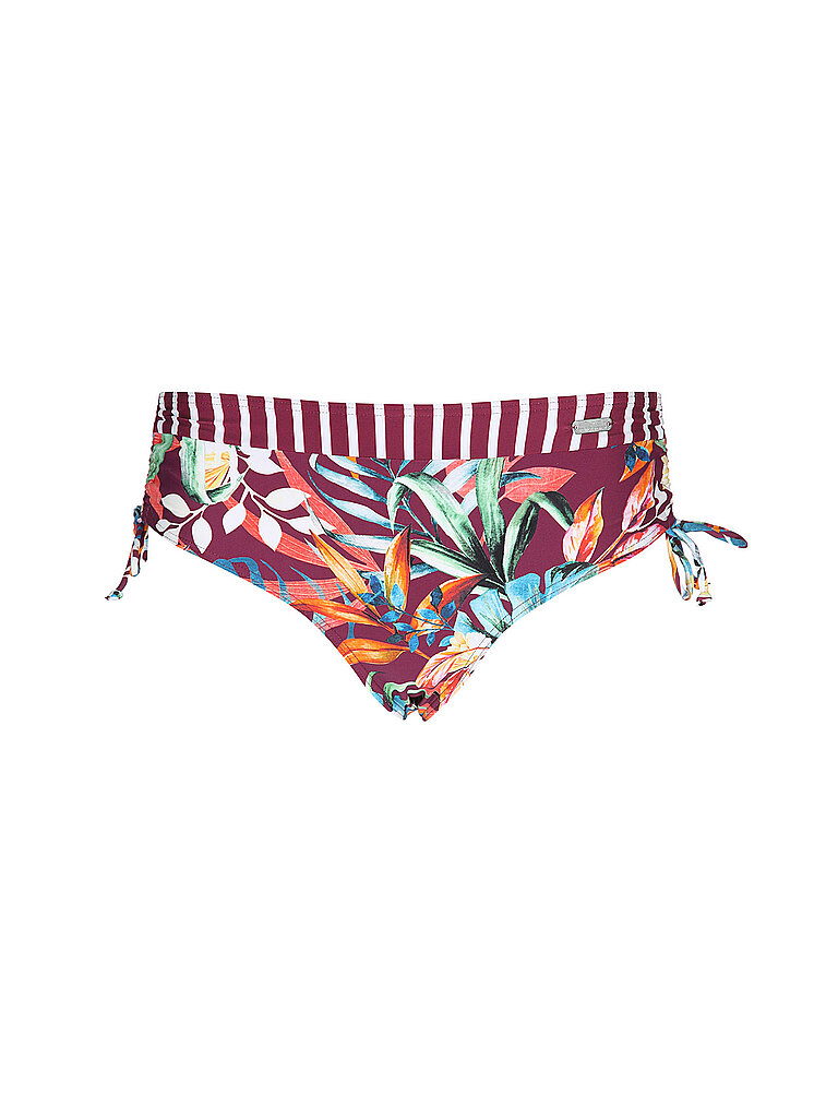 Venice Beach Braguita de bikini fruncida para mujer rojo oscuro   38