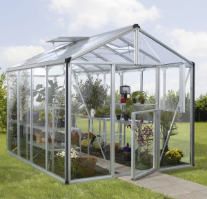 Vitavia Gewächshaus-Set Zeus 8100 ESG/HKP alu 266 x 324 cm
