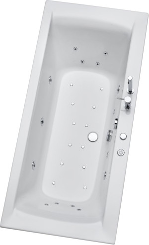 Ottofond Whirlpool-Badewannen-Komplettset Rosa 170 cm mit Armatur S2000