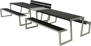 Plus Kombimöbel Zigma 392 x 194 x 73 cm mit 2 Rückenlehnen, schwarz