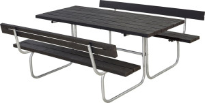 Plus Kombimöbel Classic 177 x 177 x 75 cm,2 Rückenlehnen,Kunststoff schwarz