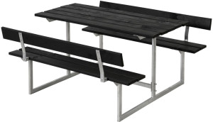 Plus Kindermöbel Basic 110 x 110 x 55 cm, 2 Rückenlehnen,Kunststoff schwarz