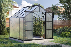 Vitavia Gewächshaus-Set Uranus 6700 HKP 4 mm schwarz 254 x 254 cm