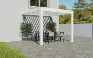 Wismar NFI Lamellen Terrassenüberdachung 480 x 400,3 x 266 cm weiß