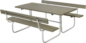 Plus Kombimöbel Classic 177 x 177 x 75 cm mit 2 Rückenlehne, graubraun