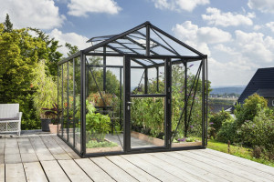 Vitavia Gewächshaus-Set Zeus 8100 ESG/HKP schwarz 266 x 324 cm