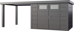 Telluria Gerätehaus Classico Open Lounge L 3024 links granitgrau 582 x 238 cm