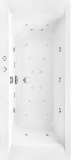 Ottofond Whirlpool Tampico 200 x 90 cm, weiß, mit 2 LED Farblichtwechslern