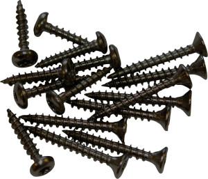 Plus Schrauben für Montage Holzpfosten schw. 24 +16 stk. / Ø4 x 3 cm + Ø4 x 2 cm