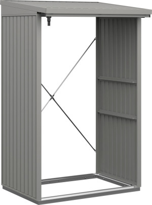 Ecostar Kaminholzregal Trend-V Typ 1, graualuminium, mit Verstrebung