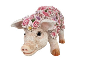 FD Dekofigur Blumenschwein stehend 16 x 13 x 31 cm