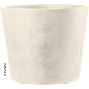 Deroma Pflanztopf Millennium Kunststoff 59 cm perlweiß mit Ablauflöchern