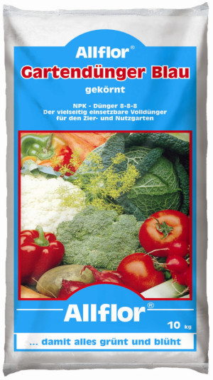 Allflor Gartendünger Blau 10kg für ca. 330 m², NPK Dünger 8-8-8