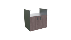 Bellano Living Element für Outdoorküchen inkl. Grillelement und 2 Türen walnuss