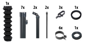 Floraworld Maschendrahtzaun Set 15 m 1500 x 125 cm inkl. 7 Pfosten 175 cm anthrazit