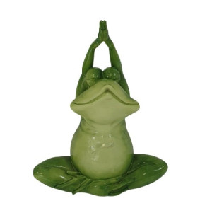 FD Dekofigur Yoga Frosch 32,5 x 26,5 cm grün
