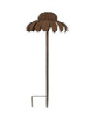 Flamingo Oldenburger Flamingo Gartenstecker Blume Metall 14,5 x 80,5 cm rostbraun