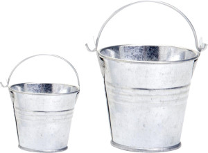 Glorex Eimer aus Metall Ø 8 x 7 cm silber