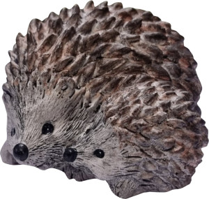 FD Dekofigur Igel mit Baby 10 cm braun
