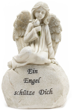 TrendLine Figur Engel 20 x 13 cm grau