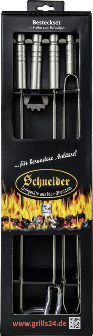 Schneider Grill Schneider Edelstahl-Grillbesteckset Edelstahl