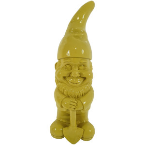 FD Dekofigur Zwerg mit Spaten 17,5 x 6 cm gelb