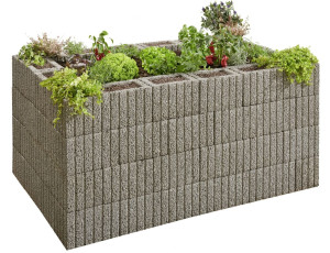 Kann Hochbeet-Set Pflanzstein Mini 170 x 110 x 80 cm grau