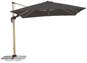 Schneider Schirme Schneider Sonnenschirm Rhodos Twist Woody anthrazit 300 x 300 cm inkl. Sonnenschirmhülle