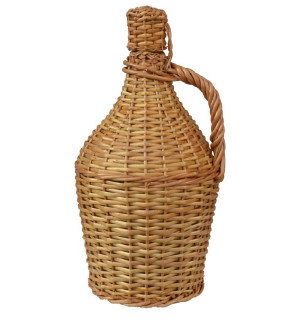 Vina Demijohn 5 L mit Schutzkorb aus Weidegeflecht