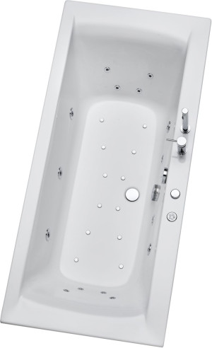 Ottofond Whirlpool-Badewannen-Komplettset Rosa 180 cm mit Armatur S2000